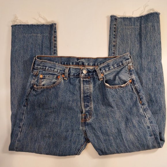 Levi's Men 34x27 501 Button Fly Jeans Straight Leg - Picture 11 of 11